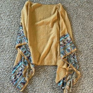 Embroidered Draped Top